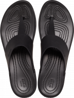 Womens Crocs Tulum Flip Black / Black