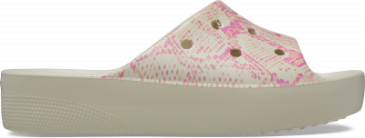 CROCS CLASSIC PLATFORM SNAKE PRINT SLIDE W