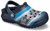 Crocs Classic Printed Lined Clog KIds Navy