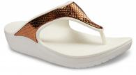 Womens Crocs Sloane MetalBlock Slide Bronze / Oyster