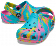 Kids Classic Marbled Clog Digital Aqua / Multi