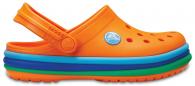 Kids Crocband™ Rainbow Band Clog Blazing Orange