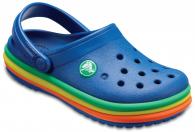 Kids Crocband™ Rainbow Band Clog Blue Jean