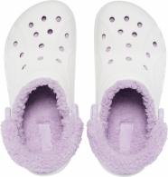 Crocs Baya Lined Fuzz Strap Clog white/lavender