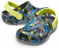 Classic Printed Clog Kids charcoal/citrus