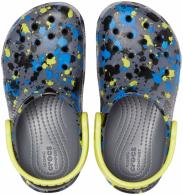 Classic Printed Clog Kids charcoal/citrus