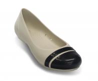 Womens Cap Toe Flat stucco/black