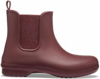 Womens Crocs Metallic Chelsea Boot Metallic Burgundy