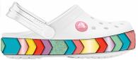 Crocs Crocband Chevron Beaded Clog Kids White