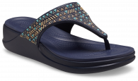 Crocs Boca Medallion Wedge Flip Deep Navy