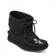 MANITOBAH LINED HARVESTER MOCCASIN SUEDE 40287 BLACK