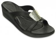 Sanrah Embellished Wedge Black / Silver Metallic